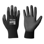Rękawice ochronne PURE BLACK poliuretan, rozmiar 8