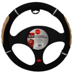 Pokrowiec kierownicy DeLuxe beżowy chrom 4Car