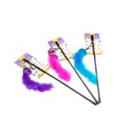 Wędka dla kota piłka z ogonkiem fioletowa