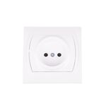 Gniazdo bez uziemienia białe Logo