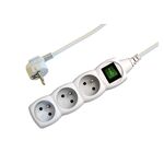 Przedłużacz 3 gniazda 1,5 m z wyłącznikiem szary