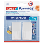Haczyk samoprzylepny, POWERSTRIPS WATERPROOF, 2 sztuki, prostokątny, tesa