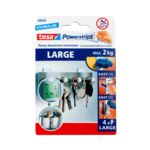Plastry samoprzylepne, POWERSTRIPS, duże, 4 sztuki, do 2 kg, tesa