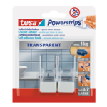 Haczyk POWERSTRIPS, przezroczysty, L biały, 2 sztuki, tesa