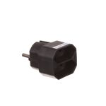 Rozgałęźnik podwójny gniazda płaskie czarny