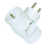 Rozgałęźnik 2 x 2P okrągłe i 2P płaskie