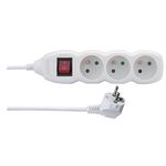 Przedłużacz z wyłącznikiem 3 gniazda 3 m
