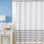 Zasłonka poliestrowa 180 x 180 cm czarno-biały