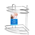 Półka łazienkowa narożna 2 poziomy BLANCA srebrny