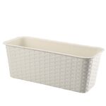 Doniczka balkonowa RATTAN 40 cm kremowa