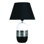Lampka stołowa ceramiczna czarny abażur