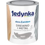 Farba akrylowa Jedynka Deco&Protect Drewno i Metal mat Szary 0,7 l
