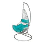 Bujak łezka na metalowym stelażu turkus