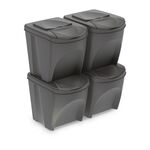 Kosz na śmieci SET4 - kamienny szary