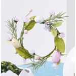 Wianek wielkanocny 24 cm żółto-różowy