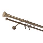 Karnisz podwójny 25/16 mm złoty antyk 160 cm Luxor żabka