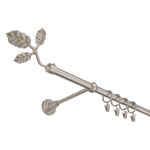 Karnisz pojedynczy 16 mm srebro mat I 200 cm Listek żabka