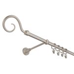 Karnisz pojedynczy 16 mm srebro mat I 240 cm Hak żabka