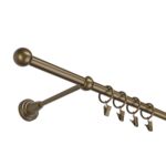 Karnisz pojedynczy 16 mm złoty antyk I 160 cm żabka kulka