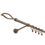 Karnisz pojedynczy 16 mm złoty antyk I 160 cm Płomyk żabka