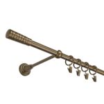 Karnisz pojedynczy 16 mm złoty antyk I 200 cm żabka picasso