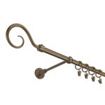 Karnisz pojedynczy 16 mm złoty antyk I 240 cm Hak żabka