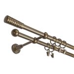 Karnisz podwójny 16 mm złoty antyk II 200 cm żabka picasso