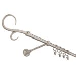 Karnisz pojedynczy 16 mm I srebro mat 160 cm Gracja żabki