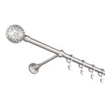 Karnisz pojedynczy 16 mm I srebro mat 160 cm Kula Ret żabki