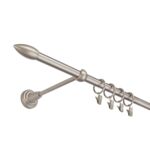 Karnisz pojedynczy 16 mm I srebro mat 240 cm Peskara żabki