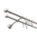 Karnisz podwójny 16 mm II srebro mat 160 cm żabki paola