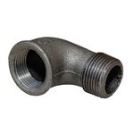 Kolano nakrętno - wkrętne 1/2" czarne