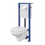 Zestaw podtynkowy z miską WC 206 System 01 mz Delfi pp przycisk chrom połysk Agis Plus Cersanit