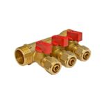 Rozdzielacz pex 1 x 3 x 16 z zaworem ciepła woda