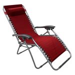 Leżak z podnóżkiem bordo JUMI