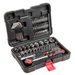 Klucze nasadowe 1/4", 3/8", zestaw 63 sztuki Top Tools