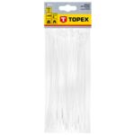 Opaska zaciskowa 2.5 x 200 mm 100 sztuk białe TOPEX
