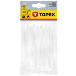 Opaska zaciskowa 2.5 x 100 mm 100 sztuk białe TOPEX