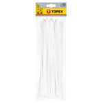 Opaska zaciskowa 4.8 x 300 mm 75 sztuk białe TOPEX