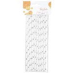 Słomka papierowa metaliczne gwiazdki 12 sztuk mix kolorów 20 cm