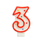 Świeczka cyferka - kropki nr 3