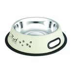Miska dla psa stalowa 0,2 l na gumie biała