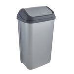 Kosz na śmieci z obrotową pokrywą 50 l srebrny swantje 38,5 x 29 x 66 cm keeeper