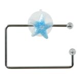 Uchwyt na papier toaletowy chrom + niebieski 13 x 9 x 10 cm AWD Interior