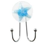 Wieszak ścienny chrom + niebieski 13 x 9 x 10 cm AWD Interior