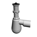 Syfon zlewozmywakowy 1-komorowy butelkowy, odejście proste Ø50