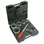 Otwornice wolframowe 32 - 83 mm, zestaw 5 sztuk + pilnik VERTO