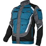 Bluza ochronna LAHTI PRO czarno-szaro-turkusowa z pasami odblaskowymi 3XL