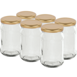Słoik 300 ml ze złotą zakrętką Ø66 6 sztuk