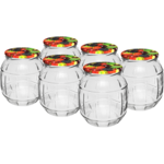 Słój TO beczułka Ø82 mm 730 ml z kolorową zakrętką 6 sztuk Browin